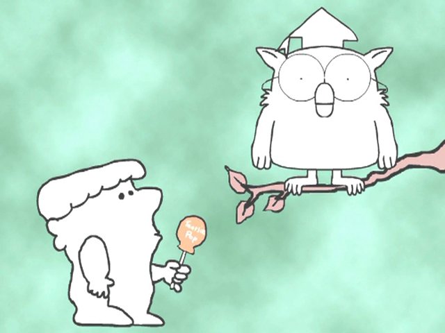 The little boy and the owl from the Tootsie Pop commercial, 'how many licks does it take'